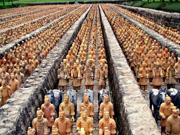 The Terracotta Army Is A Collection Of Terracotta Sculptures Depicting The Armies Of Qin Shi Huang, The First Emperor Of China. It Is A Form Of Funerary Art Buried With The Emperor In 210–209 Bce With The Purpose Of Protecting The Emperor In His Afterlife