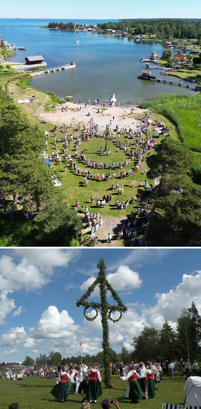 En Suecia celebramos algo llamado Midsommar durante el viernes 19 de junio (solsticio de verano)