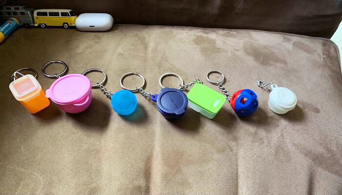 Tupperware Keychains