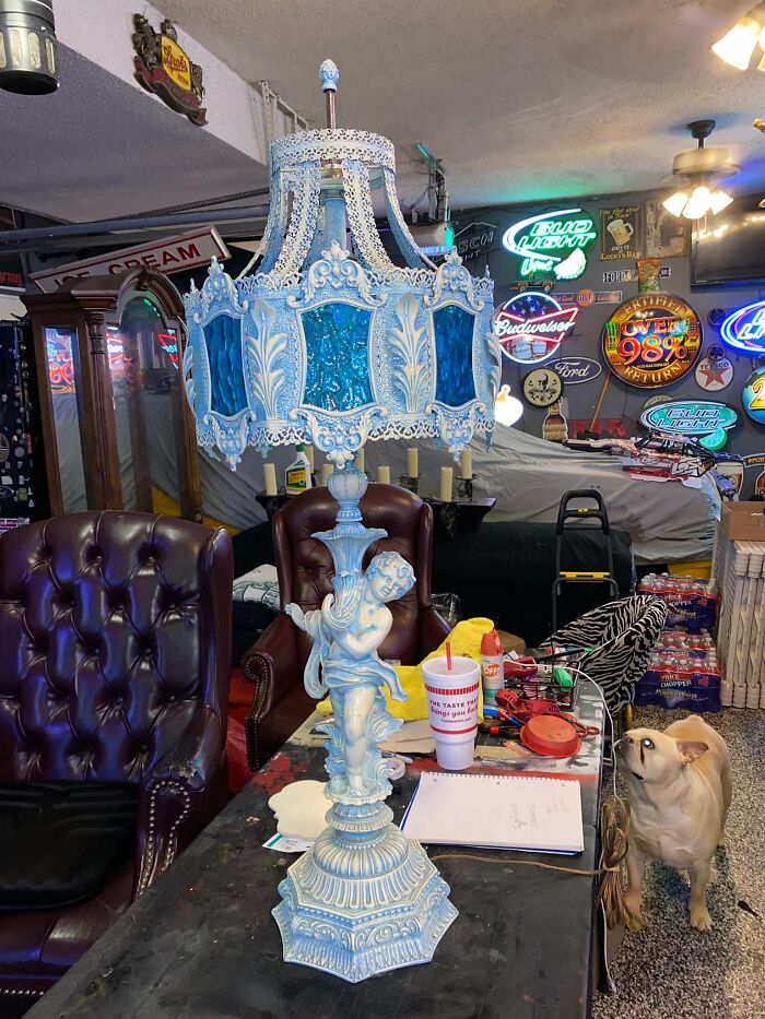 Not A Fan Of Blue, But Thought This Was Hella Cool. So It Followed Us Home. Cast Iron & Metal