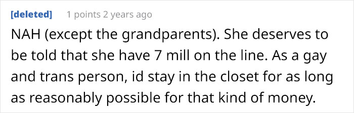 Teen Would Lose $7M If She Came Out As Gay, Uncle Asks If He Was A Jerk To Tell Her To Stay In The Closet