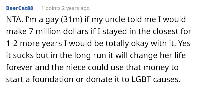 Teen Would Lose $7M If She Came Out As Gay, Uncle Asks If He Was A Jerk To Tell Her To Stay In The Closet