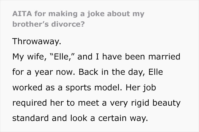 Man Asks The Internet If He Overreacted After His Brother Repeatedly Body-Shamed His Wife