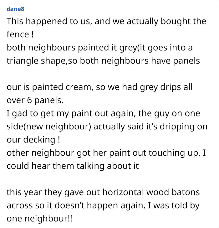 Person Says Their Side Of The Fence Looks Awful After Neighbor Painted Only Theirs Person Says Their Side Of The Fence Looks Awful After Neighbor Painted Only Theirs