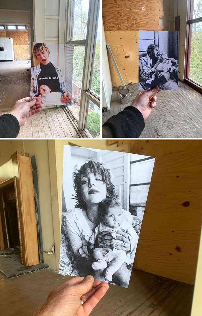 Kurt Cobain And Courtney Love With Frances Bean In 1992 At Their Hollywood Heights Home