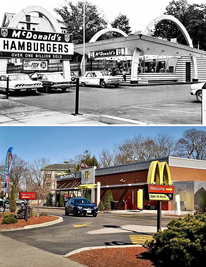The First McDonald's In Worcester - 1964 vs. 2021