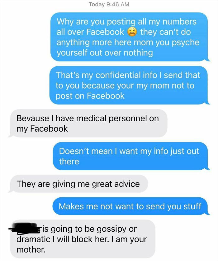 Been In The Hospital A Week With My So And I’m Finally Getting Out Today And My Mother Posted A Screenshot Of My Blood Work Lab From This Morning On Facebook Because She Doesn’t Think I Should Be Discharged Yet