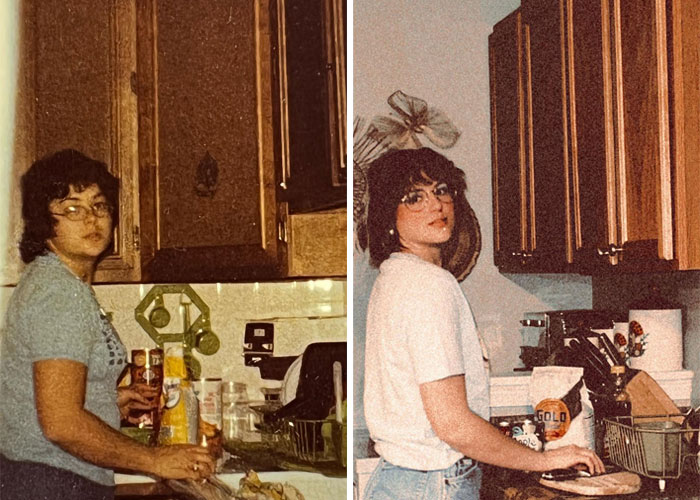 “Genetics Really Said Copy And Paste”: People Are Amazed At How Similar This Woman Looks To Her Dad In These 5 Recreation Photos “Genetics Really Said Copy And Paste”: People Are Amazed At How Similar This Woman Looks To Her Dad In These 5 Recreation Photos