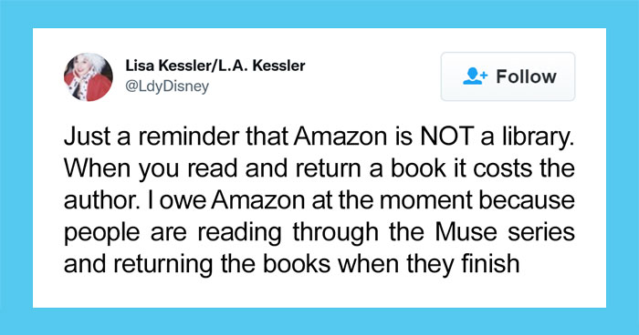 Writer Tweets About Owing Money To Amazon Because Readers Are Returning Their Finished eBooks, Sparks A Debate Among Online Users
