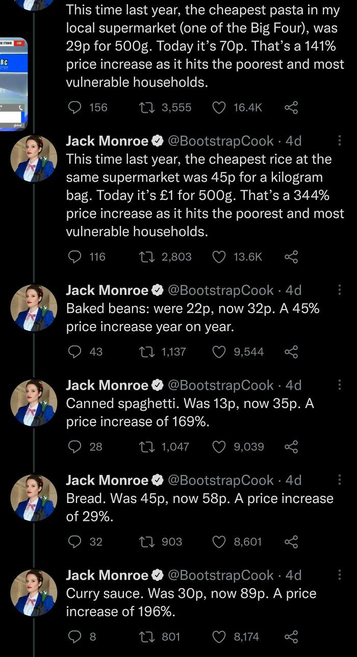 Inflation In The UK 344% Up For A Bag Of Rice From Last Year