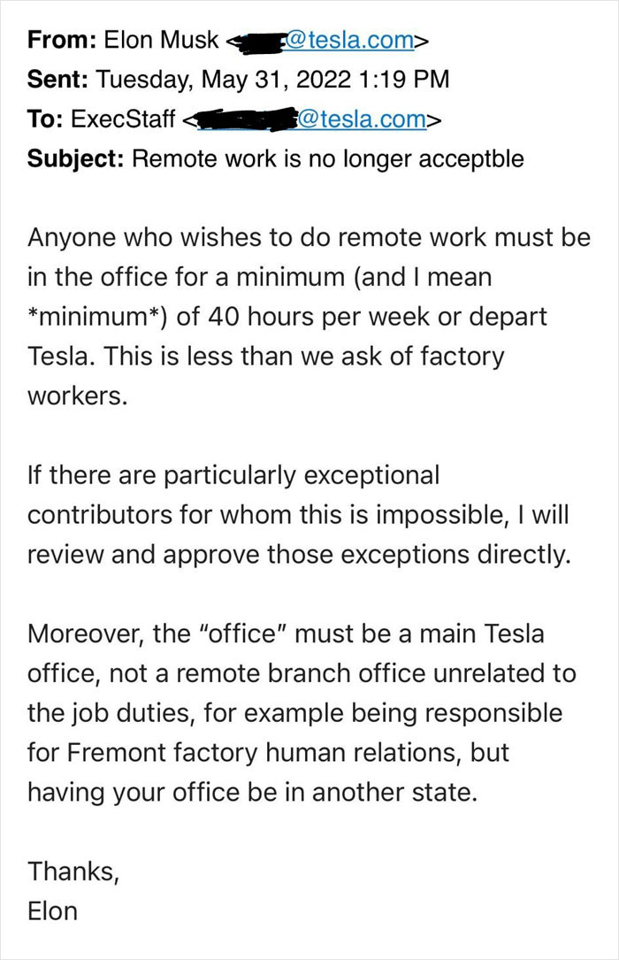 Folks Online Are Discussing Elon Musk Declaring That Remote Work Is &ldquo;No Longer Acceptable&rdquo; At Tesla