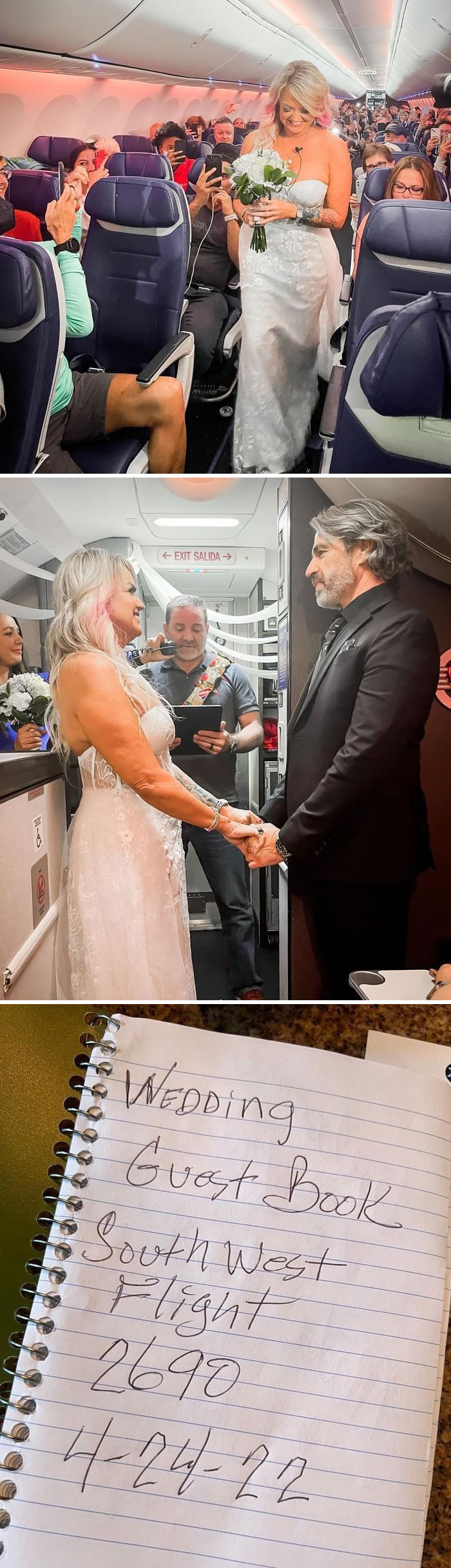 Couple Married Onboard Flight To Las Vegas When Previous Flight Got Cancelled