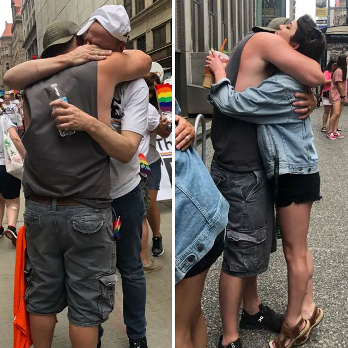 Man Offers 'Free Dad Hugs' At Pride Parade. I Wish Everyone Had Supportive Parents