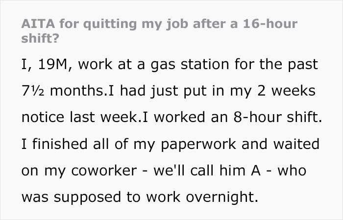 "I Was On The Verge Of Crying": Boss Tries To Get Back At This Employee For Giving In His 2-Week Notice, Makes Him Do A 16-Hour Shift
