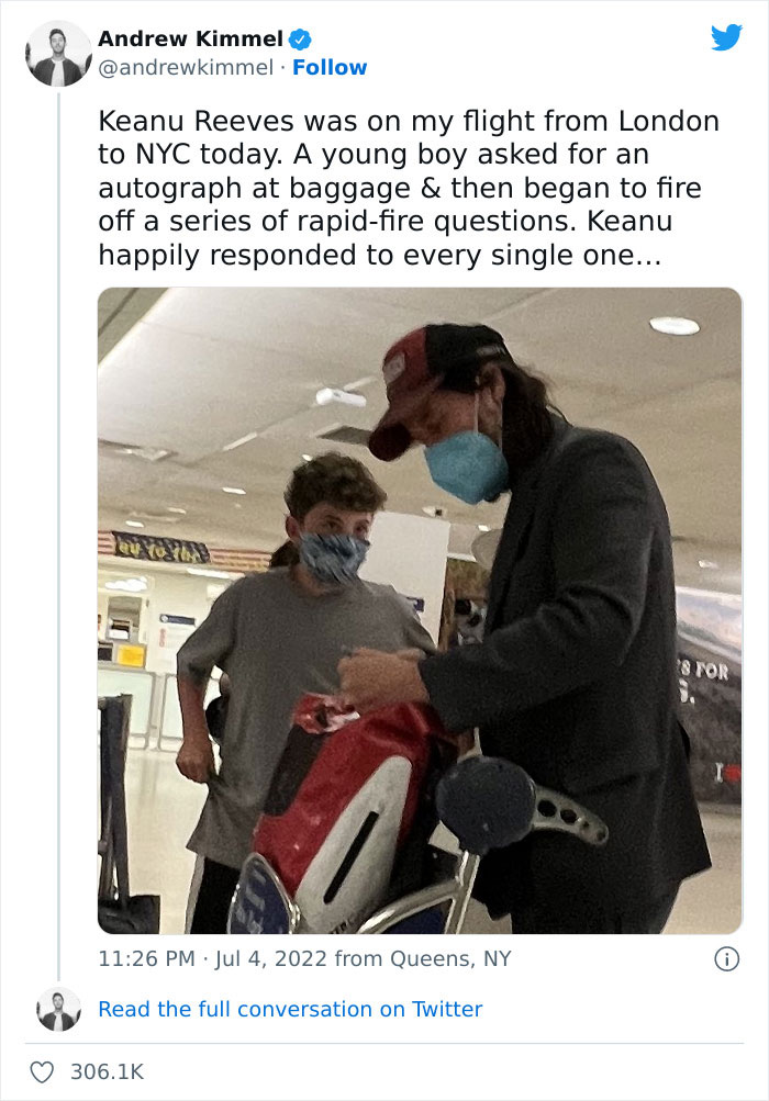 Twitter User Shares A Wholesome Conversation He Overheard At The Airport Between Keanu Reeves And A Fan, Tweet Goes Viral With Over 300k Likes Twitter User Shares A Wholesome Conversation He Overheard At The Airport Between Keanu Reeves And A Fan, Tweet Goes Viral With Over 300k Likes