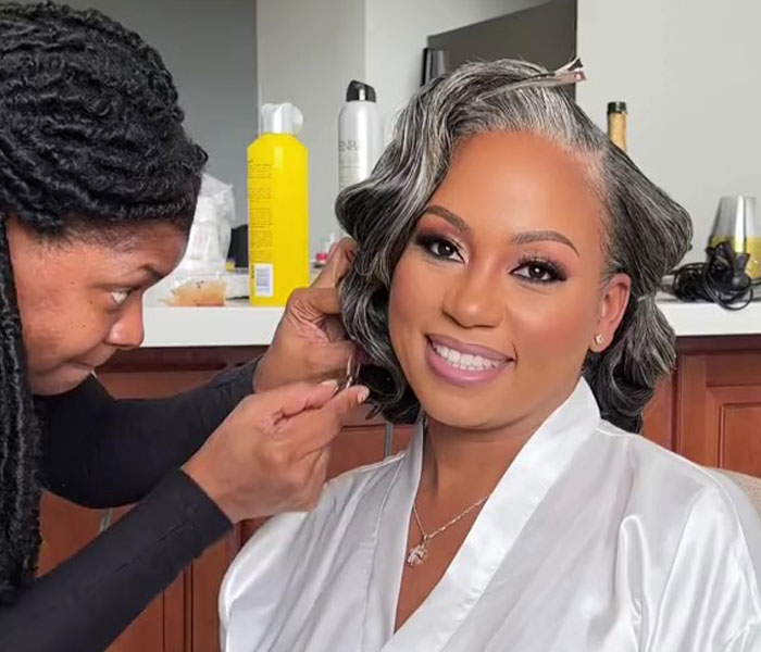 Bride Goes Viral After Embracing Her Natural Hair Color On Her Wedding Day