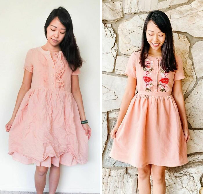 Mom Transforms 30 Old And Ugly Pieces Of Clothing To Save Money, And The Result Gains Her 296k Instagram Followers