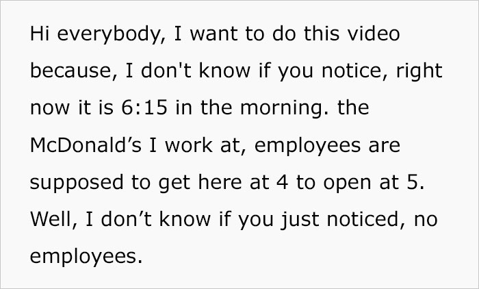 “Bad Management Usually Causes That”: Mcdonald’s Manager Arrives At 4AM For Breakfast Shift, Other Employees Pull A “No Call, No Show” - 3