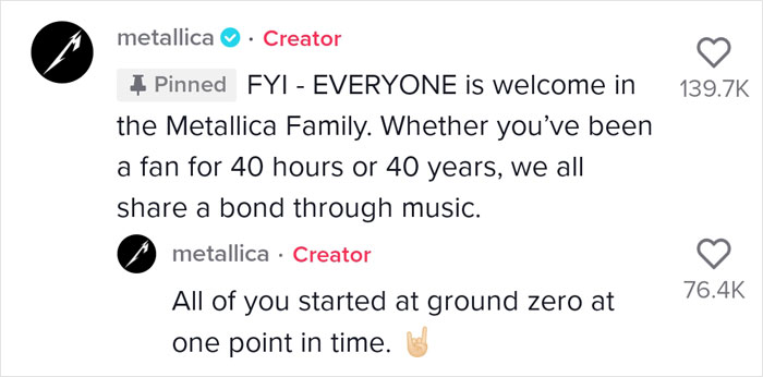 Metallica Address Negative Comments On 'Master Of Puppets' TikTok Video, Calling For An End To Gatekeeping - 3