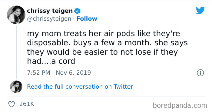 Celebrity flaunts wealth humorously by sharing a story about buying multiple AirPods monthly.