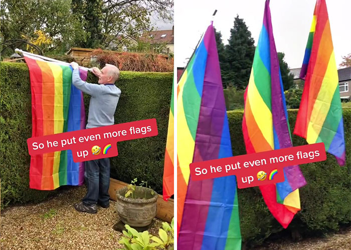 The Internet Cannot Get Enough Of This Dad Who Filled Yard With Pride Flags To Annoy Homophobic Neighbor