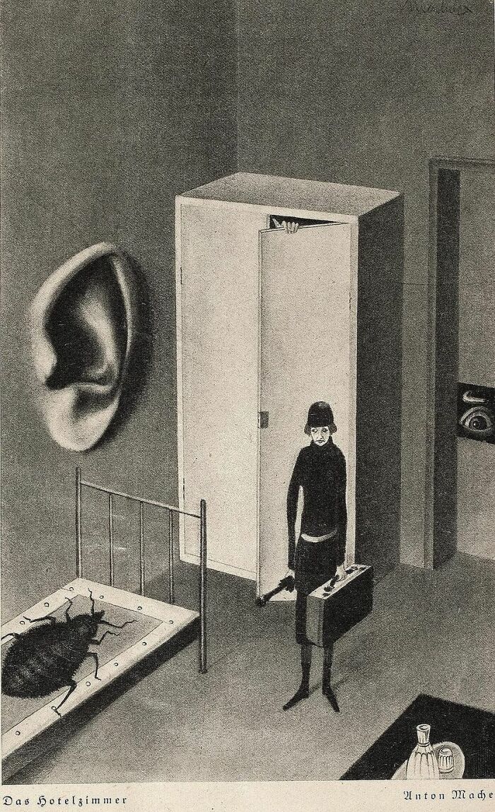 The Hotel Room Jugend 1930 Drawing By Anton Machek