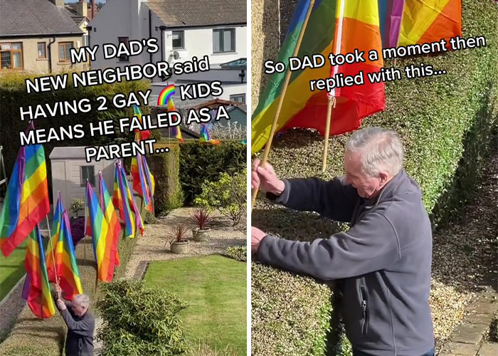 The Internet Cannot Get Enough Of This Dad Who Filled Yard With Pride Flags To Annoy Homophobic Neighbor