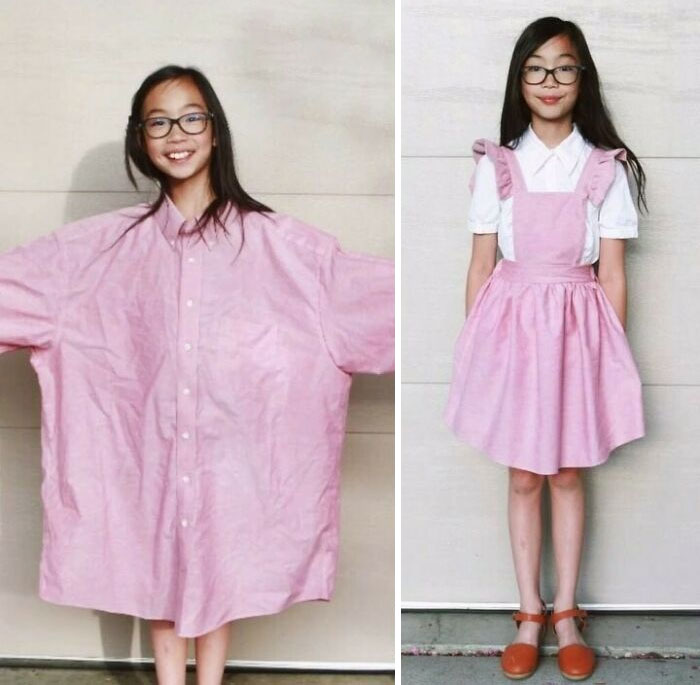 Mom Transforms 30 Old And Ugly Pieces Of Clothing To Save Money, And The Result Gains Her 296k Instagram Followers