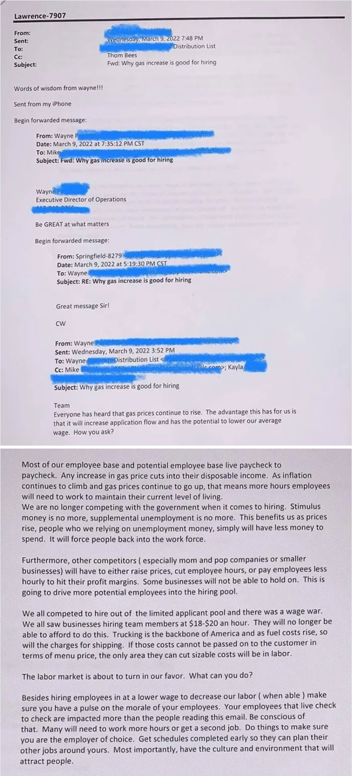 Applebee's Exec: 'Skyrocketing Gas Prices Can Be Used To Lower Wages'. Applebee's Said Pankratz Has Been Placed On An Individual Leave