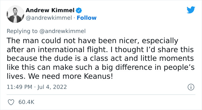 Twitter User Shares A Wholesome Conversation He Overheard At The Airport Between Keanu Reeves And A Fan, Tweet Goes Viral With Over 300k Likes Twitter User Shares A Wholesome Conversation He Overheard At The Airport Between Keanu Reeves And A Fan, Tweet Goes Viral With Over 300k Likes
