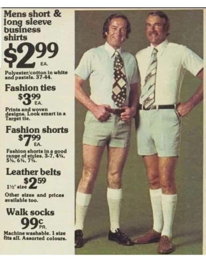 From Circa 1975, An Ad For Men's Business Attire. With Western Canada Breaking Temperature Records All Over The Place, This Might Not Be A Bad Idea