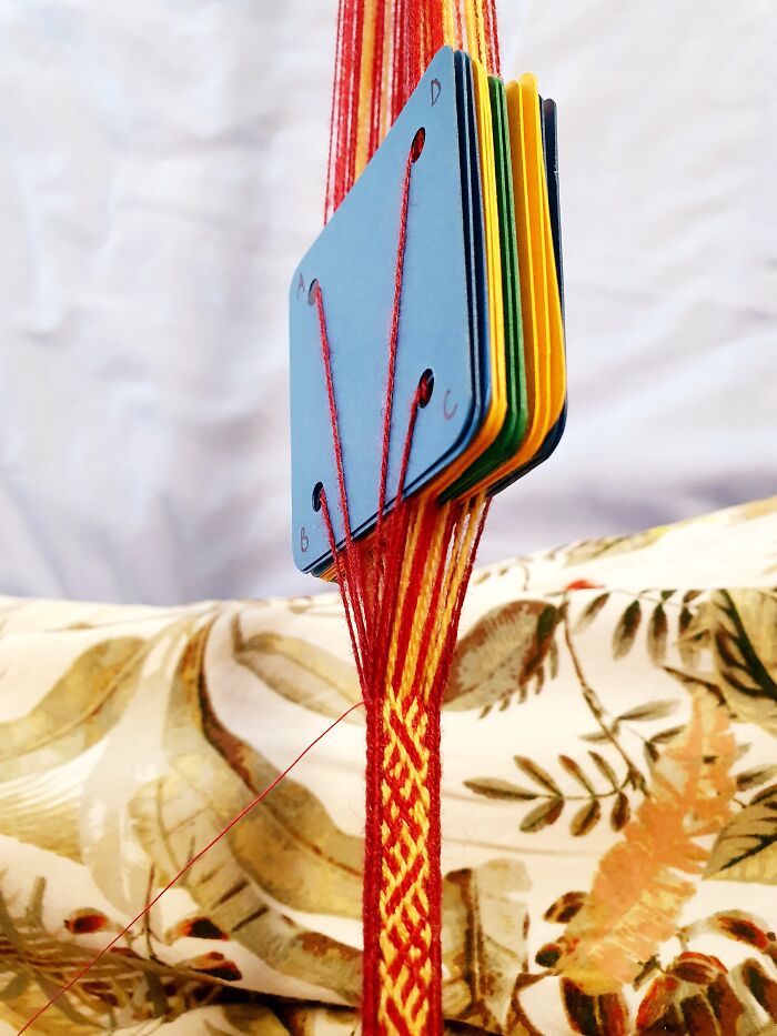 Tablet Woven Band With Pattern Based On Archeological Finds From The Finnish Iron Age