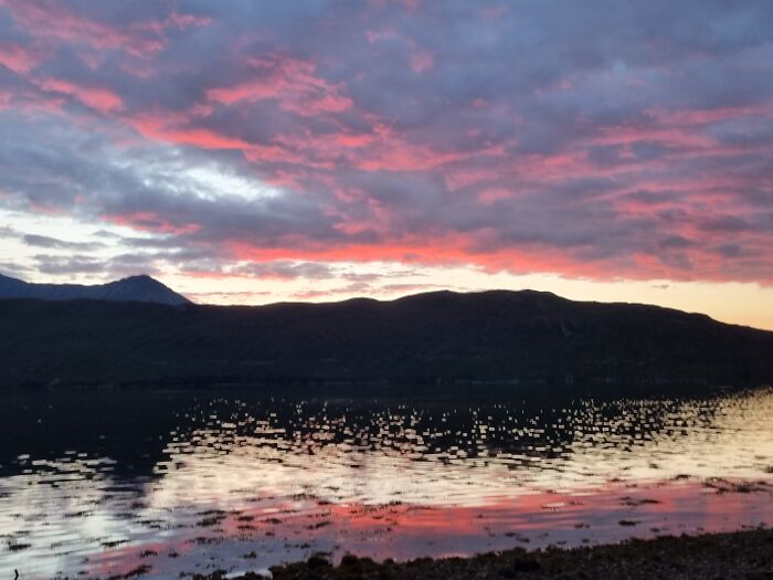 Isle Of Skye. Sunset From The Front Porch Of Our Place We Stay.