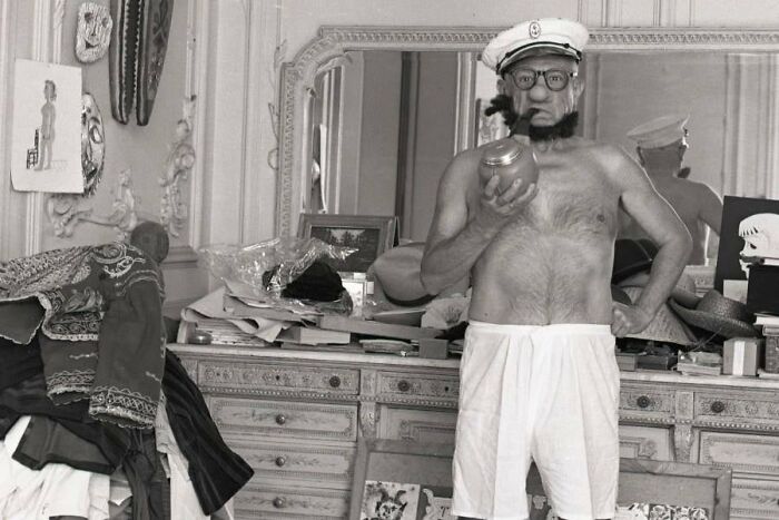Pablo Picasso As Popeye. 1957. Photo By André Villers