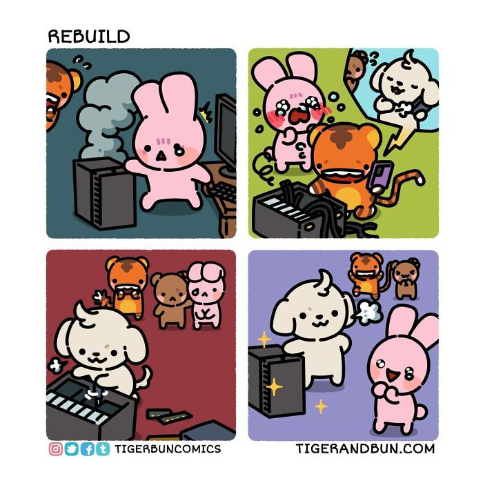 25 Adorable Comics I Created About A Tiger And A Bunny And Their Day-To-Day