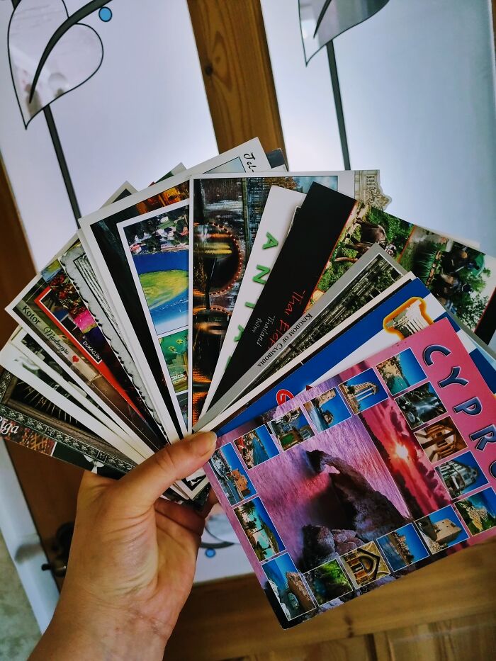 Cards I Sent To My Grandmom From My Travels. She Died On A Christmas Day. Im Keeping Them Safe Now.