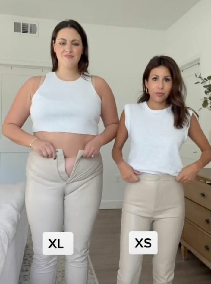 Women Compare XL And XS Sizes Of The Same Clothes, And Their Videos Go Viral