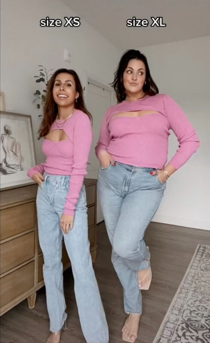 Women Compare XL And XS Sizes Of The Same Clothes, And Their Videos Go Viral