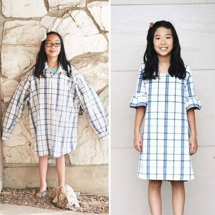 Mom Transforms 30 Old And Ugly Pieces Of Clothing To Save Money, And The Result Gains Her 296k Instagram Followers