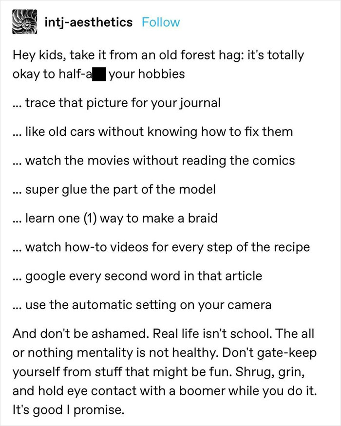 Do The Thing! Or Don't! It's Okay Either Way