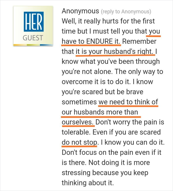 This Was Under A Post Of A Girl Saying She's Scared Of Pain During The Intercourse....