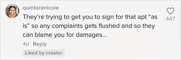"I Don't Even Know If It Looks All Good": Tenant Refuses To Sign Inspection Form In The Blind, Is Told That She Wouldn't Get The Keys Otherwise