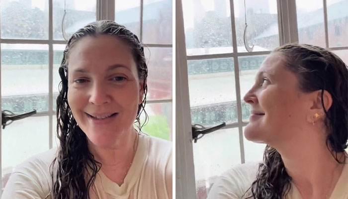 People Celebrate An Overjoyed Drew Barrymore Frolicking Around During Rainstorm - 3