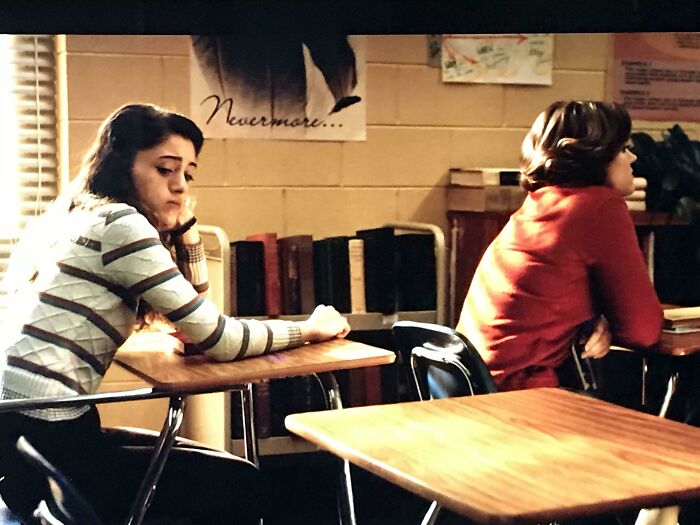 In Stranger Things, When Nancy Asks Allie If She’s Seen Barb, There Is A Visible (Quoth The Raven,) “Nevermore...” Poster In The Background