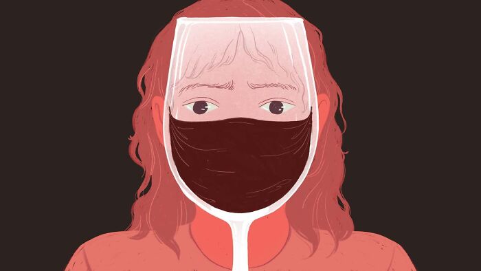 Illustration From An Article About Increased Drinking Of Alcohol During Covid Lockdowns