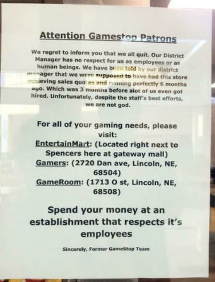Gamestop, We Are Not God