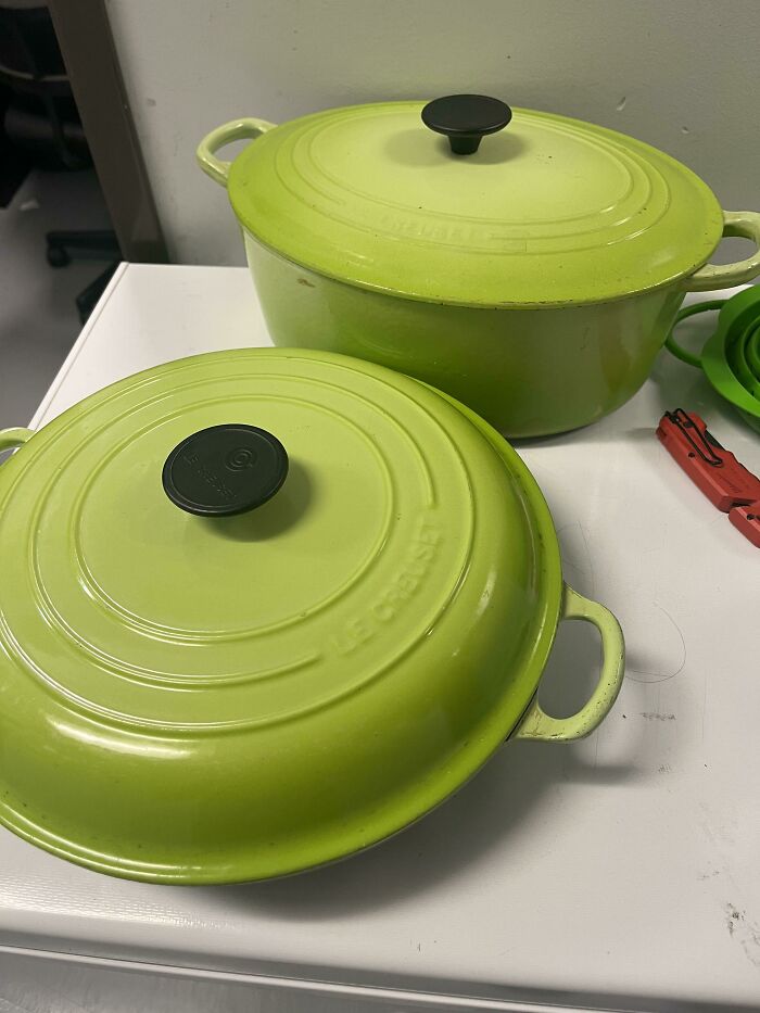 Two La Creuset’s Left At The Dumpster By My Work Today