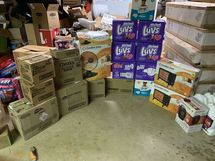 Back With More To Report. I Thought I’d Retired, But Last Night I Checked The Dumpster Again. Diapers, Storage, Heaters, Toys And Cases Of Cereal Later ($785) Sticker Price, I’m So Glad I Went. More Donation Trips To Make Next Week!