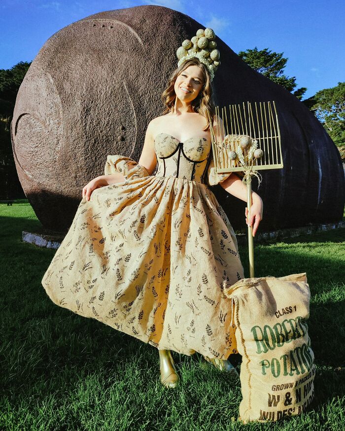 I Made This Dress And Crown For A Potato Festival Sewing Competition. I Came Runner-Up