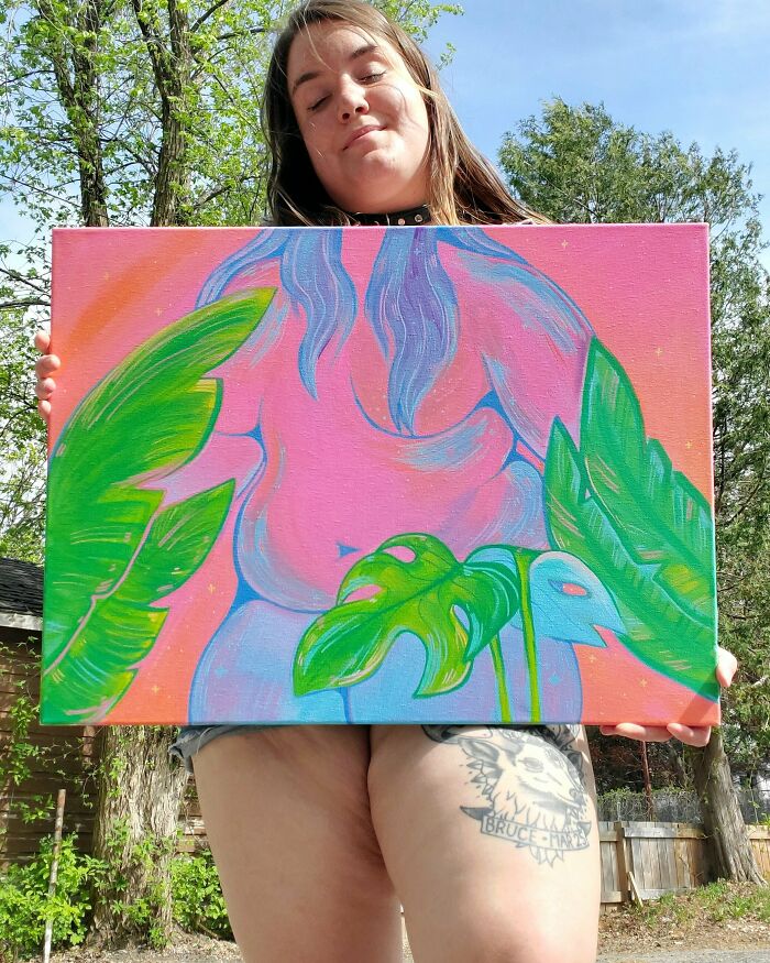 I Made An Acrylic Painting, It's 18x24 On Cotton Canvas 